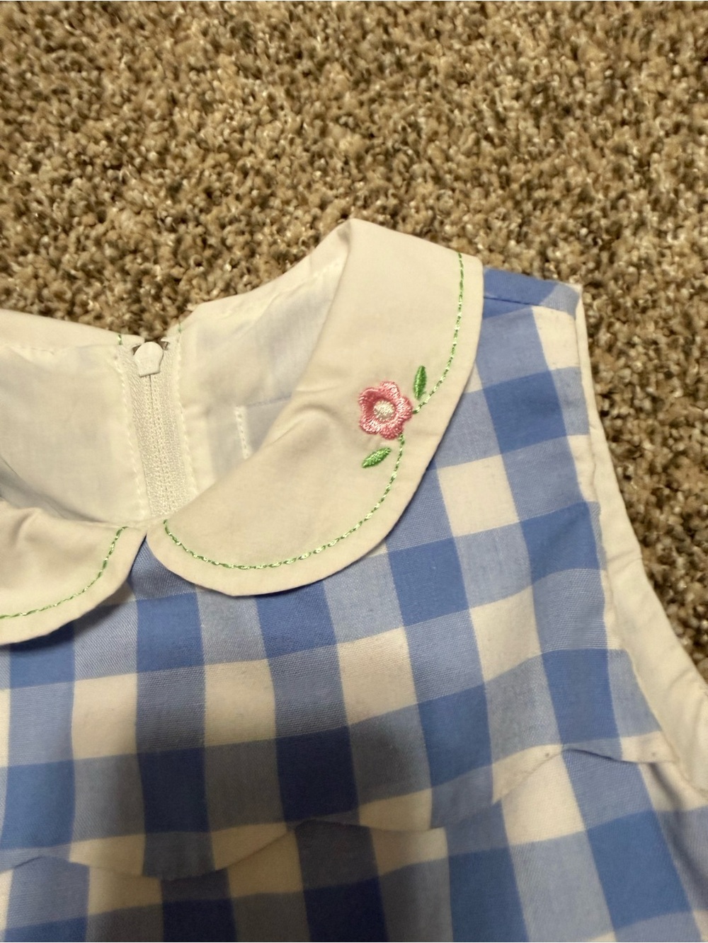 FLORENCE EISEMAN Blue and White Collared Dress 4T - Picture 3 of 5